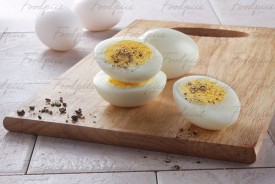 Boiled Egg Boiled eggs on chopping board image preview
