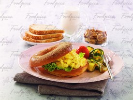 Scambled Egg Toasted Bagel With Scrambled Eggs image preview